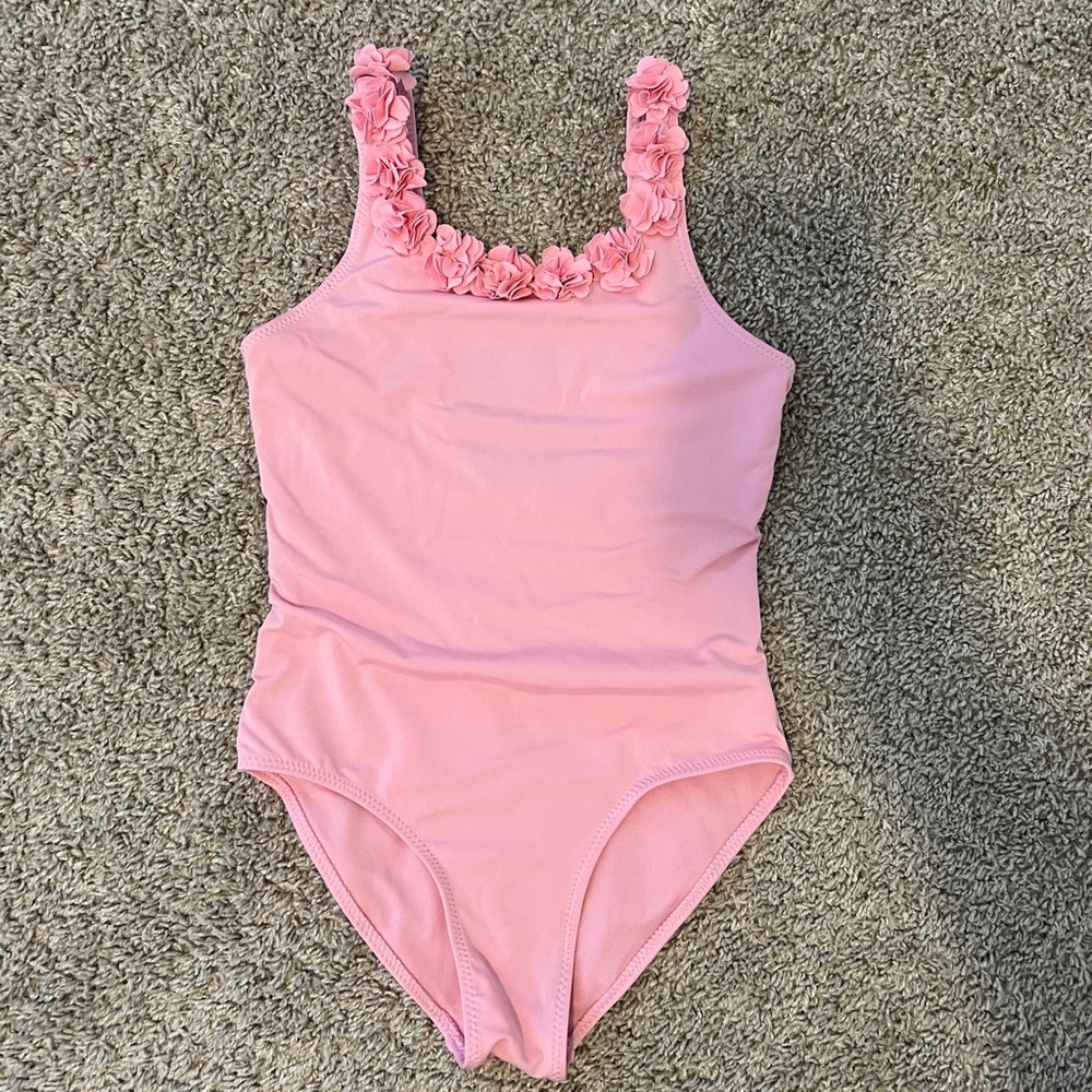 Zara Pink Floral Kids One Piece Swimsuit